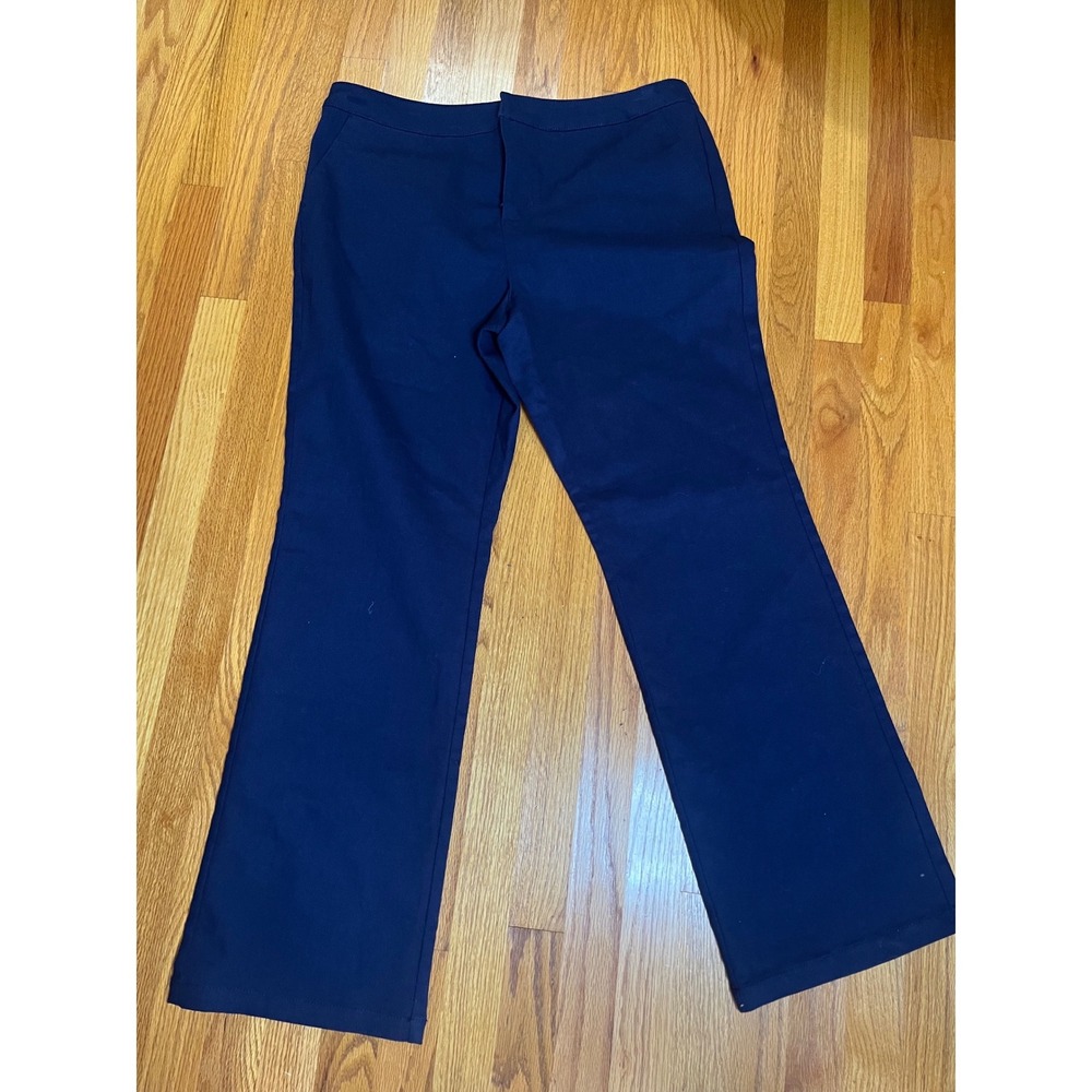 Liz Claiborne New York Hepburn Navy  Stretch  Straight Leg Dress Pants 16 NEW